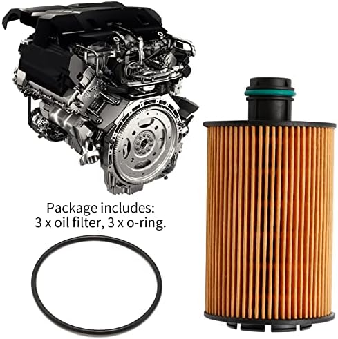 Saihisday 68229402AA Смяна на масления филтър на двигателя с о-пръстен за Ram 1500 Jeep Grand Cherokee 2014-2020 за 68109834AA (3 броя)