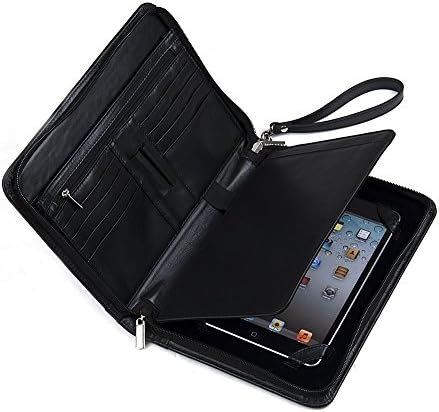 Бележник XIAOZHI от естествена кожа с каишка на китката, за iPad Mini и малък бележник, Черно, Мини iPad 5 / iPad Mini 4 / iPad Mini (XZ-558-iPad-Mini-Черен)