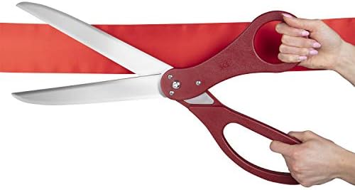 Набор от гигантски ножици за рязане на лента с Червена панделка пакет - Ножици много голям размер на 25 инча - Сверхпрочная метална конструкция за специални открития, Инаугураций, тържества и специални събития