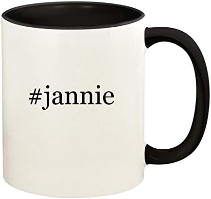 Подарък дрънкулки jannie - Хэштег 11 грама, Керамични Цветна Дръжка и Вътрешната част на Кафе Чаши, Черна