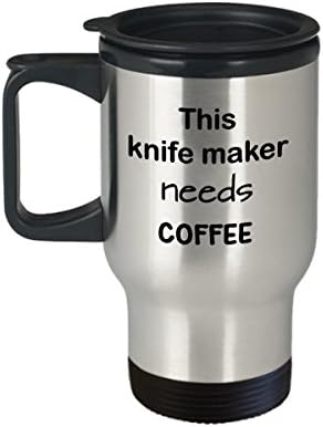 Подарък Халба за приготвяне на ножове за пътуване, За тази нужда от кафе на кафе, утайка от чаша от неръждаема стомана с капак, Подарък Чаша за готвене, ножове за нов?