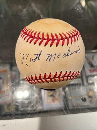 Бейзболни топки с автограф на Nath Mcclinic Негър League Single Signed Jsa Toned - Бейзболни топки с автографи
