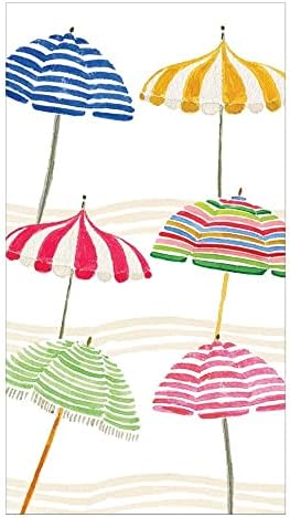 Плажни чадъри Caspari, хартиени кърпи за гостите, салфетки, четири опаковки от 15