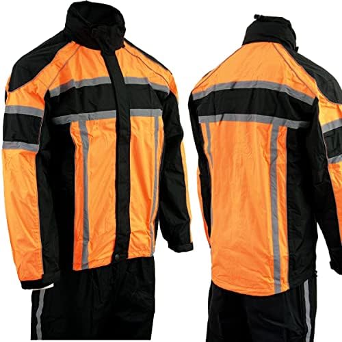 Мъжки Черно и оранжево С Дъждобран Milwaukee Leather SH233102 с Светоотражающей лента
