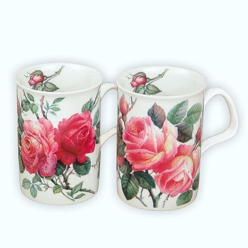 Комплект чаени чаши от английски розов порцелан Roy Kirkham от костен порцелан