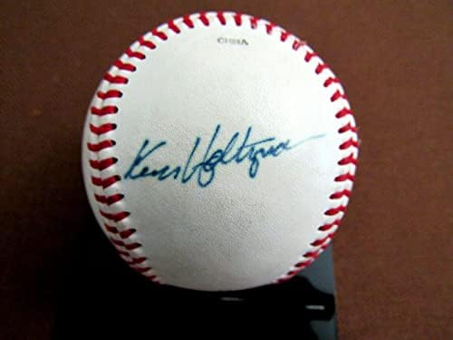 Бейзболни топки с автограф на Кен Хольцмана 77-78 Янкис 3 X Wsc A с автограф Винтажного Диамант Jsa - Бейзболни Топки с автографи